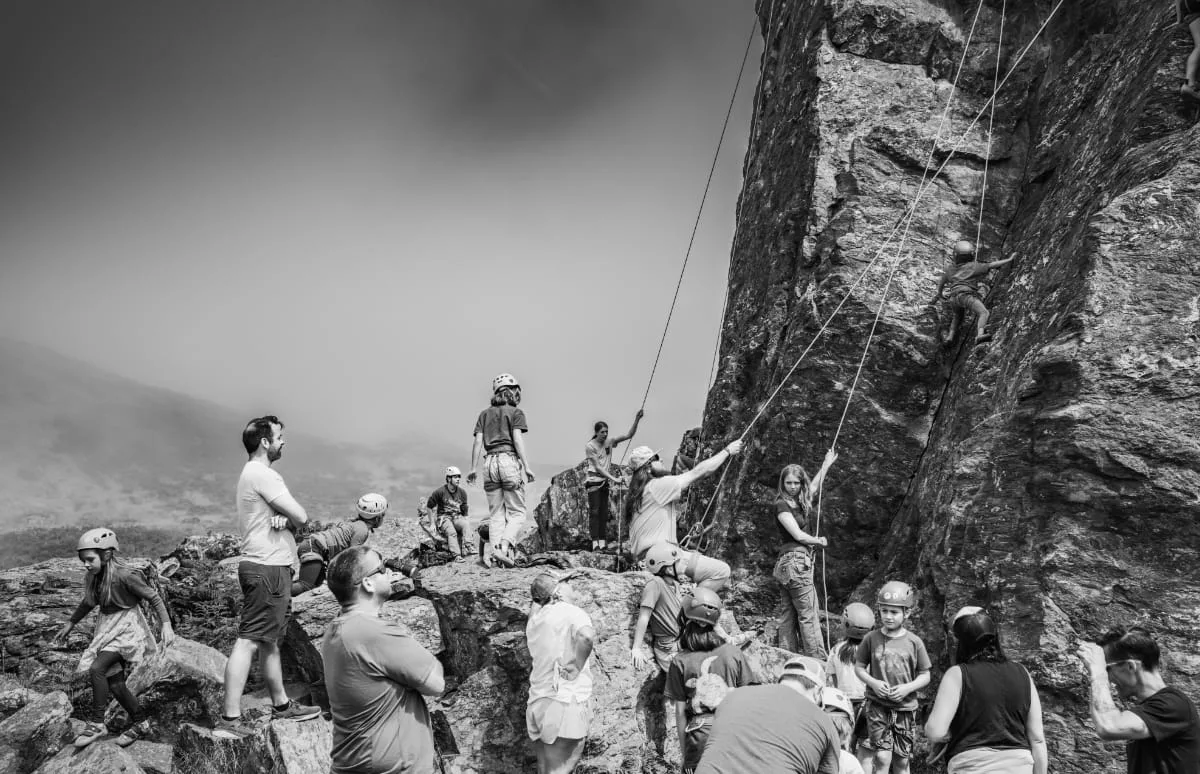 Vertex climbers spending a day climbing outdoors